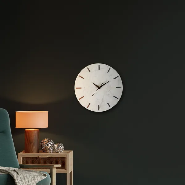 White_Marble_Wall_Clock_with_Black_Brass_Inlay_-_Luxury_Watches_for_Home_Decor