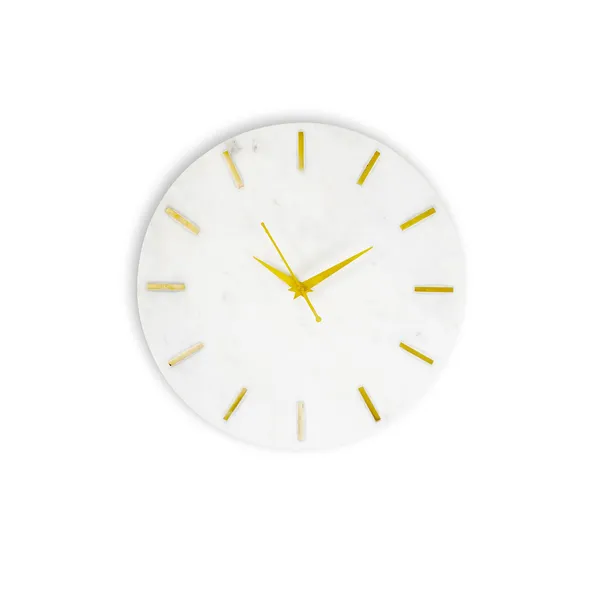 White_Premium_Natural_Marble_Wall_Clock_with_Brass_Inlay_For_Home_Decor