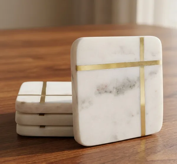White_Premium_Marble_With_Brass_Inlay_Coasters_Set_For_Home_Decor_(Pack_Of_4)