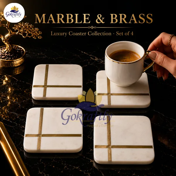 White_Premium_Marble_With_Brass_Inlay_Coasters_Set_For_Home_Decor_(Pack_Of_4)