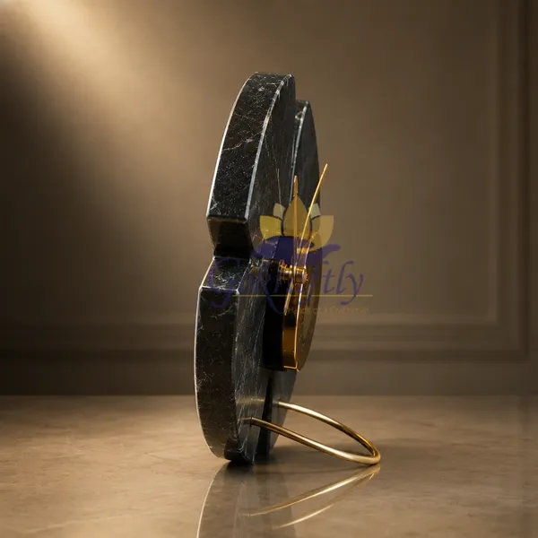Black_Premium_Natural_Signature_Marble_Table_Clock__:_6_inches