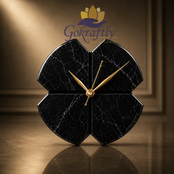 Black_Premium_Natural_Signature_Marble_Table_Clock__:_6_inches