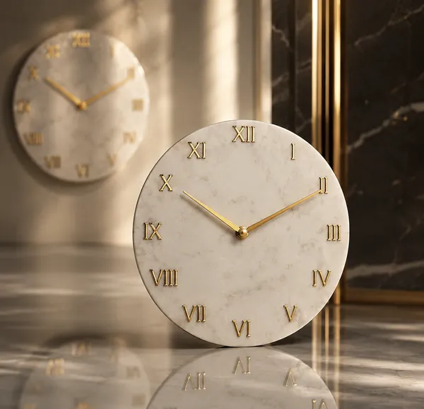 White_Premium_Natural_Marble_With_Brass_Inlay_Wall_Clock_For_Home_Decor
