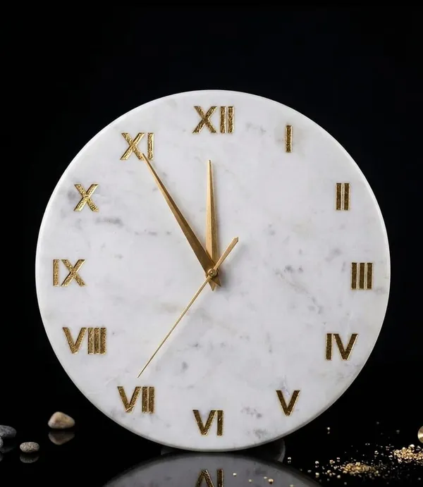 White_Premium_Natural_Marble_With_Brass_Inlay_Wall_Clock_For_Home_Decor