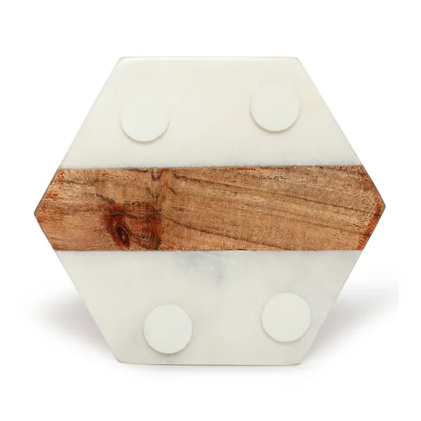 Hexagonal_Line_Marble_&__Wooden_Coasters