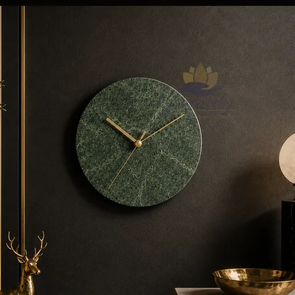 Green_Premium_Natural_Marble_Wall_Clock_For_Home_Decor