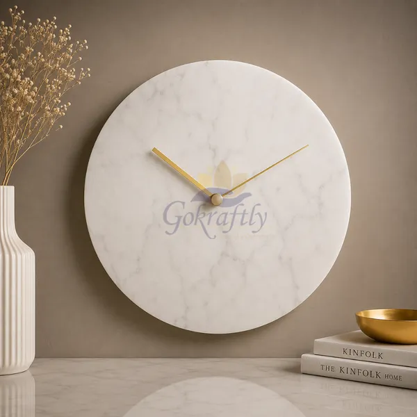 White_Premium_Natural_Marble_Wall_Clock_For_Home_Decor_-_Luxury_Watches_-_10_&_12_inches