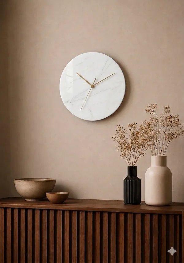 White_Premium_Natural_Marble_Wall_Clock_For_Home_Decor_-_Luxury_Watches_-_10_&_12_inches