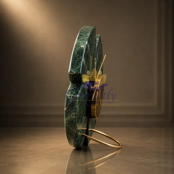 Signature_Green_Marble_Table_Clock__:_6_inches