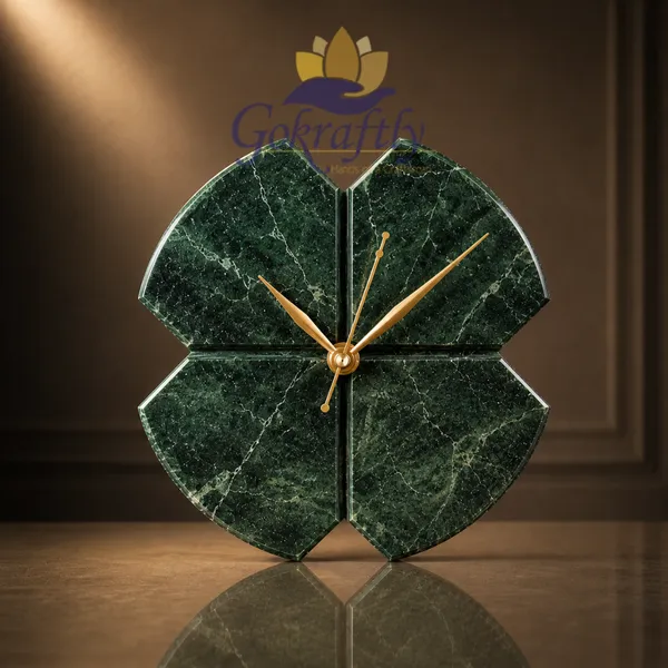 Signature_Green_Marble_Table_Clock__:_6_inches