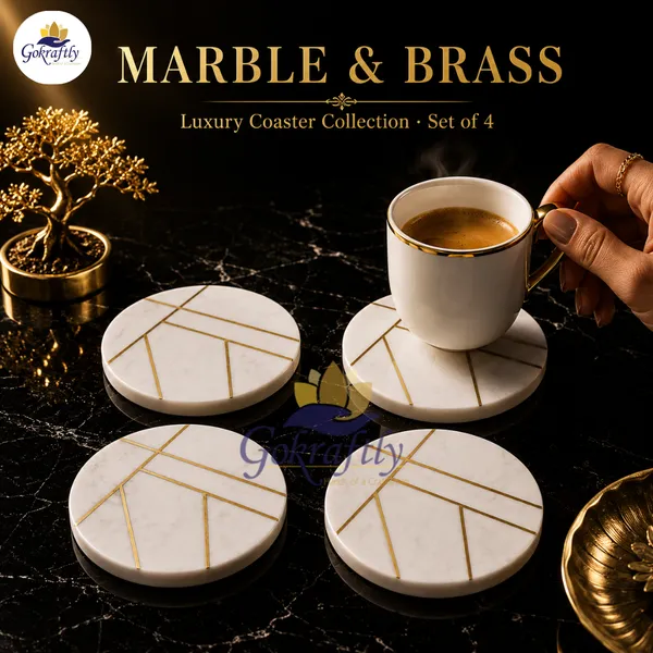 White_Premium_Marble_With_Brass_Inlay_Coasters_Set_For_Home_Decor_(Pack_Of_4)