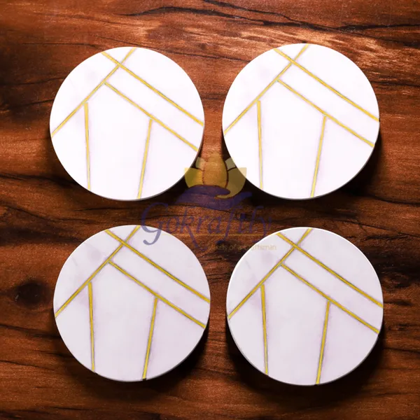 White_Premium_Marble_With_Brass_Inlay_Coasters_Set_For_Home_Decor_(Pack_Of_4)