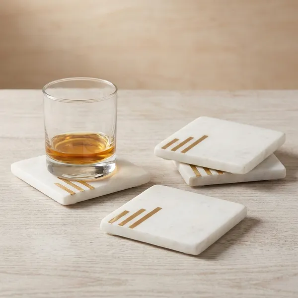 White_Premium_Marble_With_Brass_Inlay_Coasters_Set_For_Home_Decor_(Pack_Of_4)