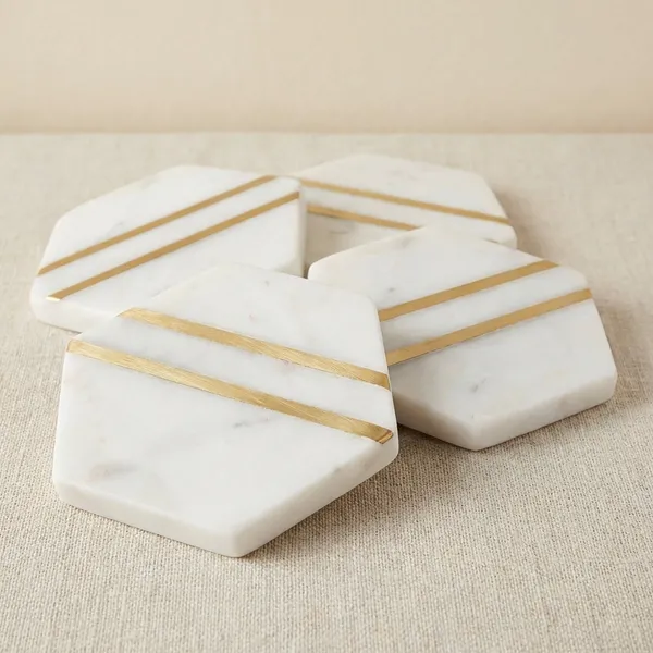 White_Premium_Marble_With_Brass_Inlay_Coasters_Set_For_Home_Decor_(Pack_Of_4)
