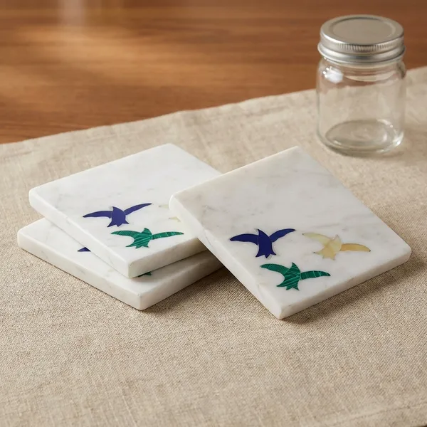 Bird_Inlay_Luxury_Marble_Coasters_Set_For_Home_Decor_(Pack_Of_4)_-__Multicolor