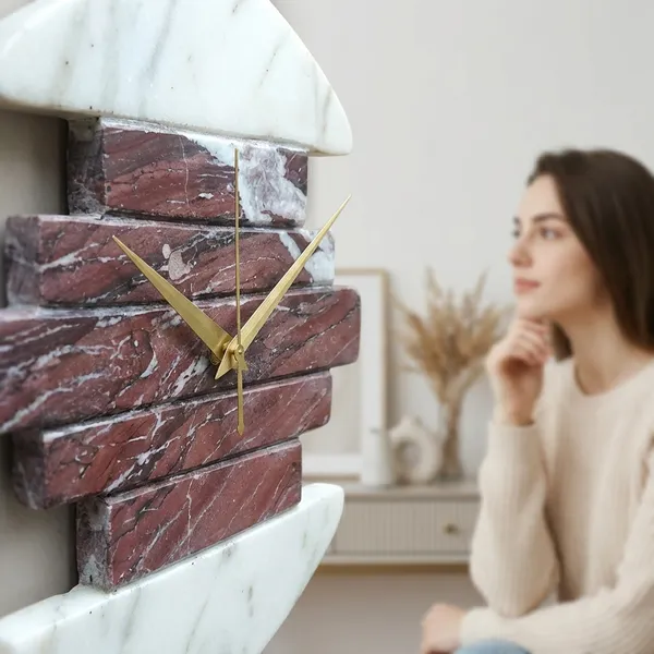 Royal_Red_Marble_Premium_Wall_Clock_For_Luxury_Home_Decor_with_White_Marble
