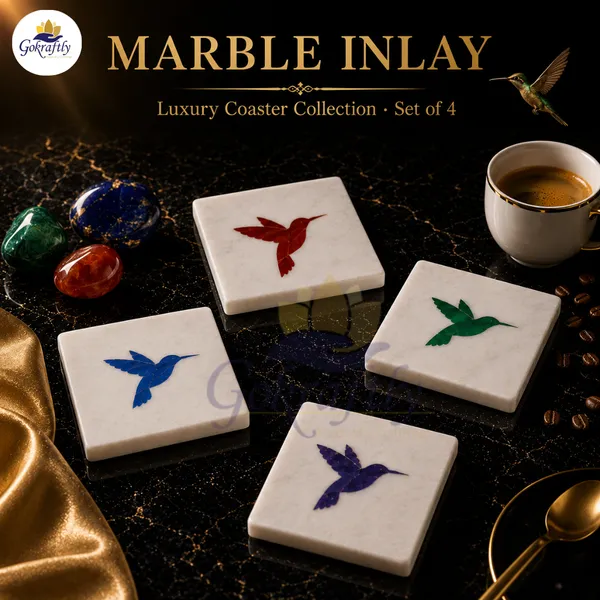 Bird_Inlay_White_Premium_Natural_Marble_With_Multicolor_Design_Coasters_Set_For_Home_Decor_(Pack_Of_4)
