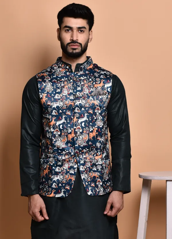 Multicolor_Ethnic_Nehru_Jacket_With_Traditional_Motifs