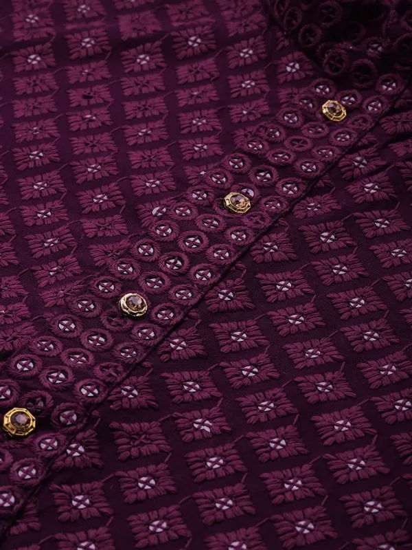 Men's_Purple_Ethnic_Kurta_With_All-Over_Printed_Pattern_And_Full_Button_Placket
