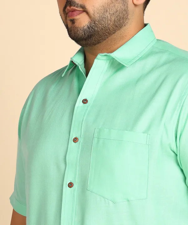 Men's_Mint_Green_Half_Sleeve_Casual_Shirt