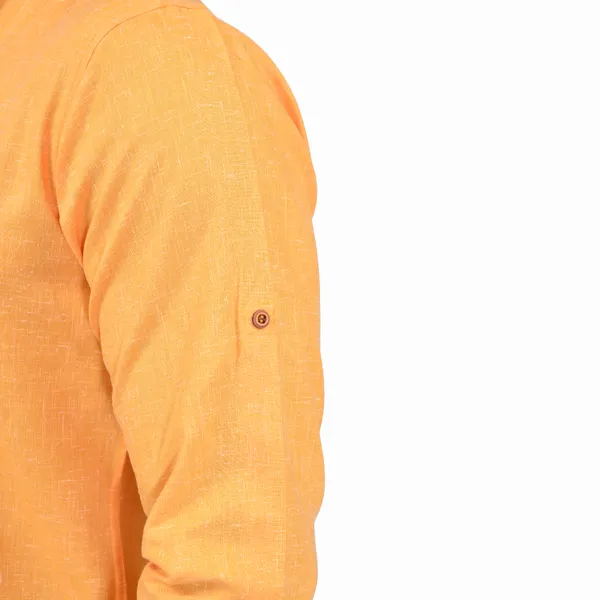 Men's_Mustard_Yellow_Short_Kurta_With_Mandarin_Collar