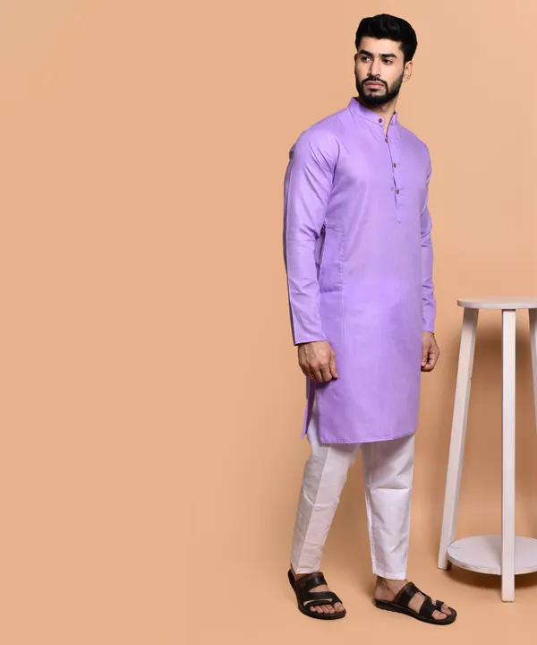 Men's_Lavender_Cotton_Kurta_-_Traditional_Ethnic_Wear