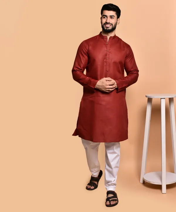 Men's_Brown_Silk_Kurta_-_Traditional_Ethnic_Wear