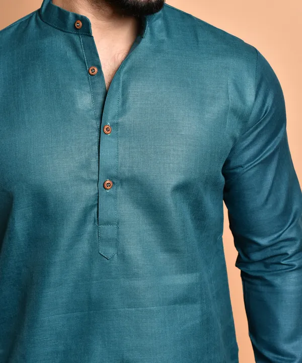 Men's_Teal_Blue_Silk_Kurta_-_Ethnic_Wear_For_Festive_Occasions