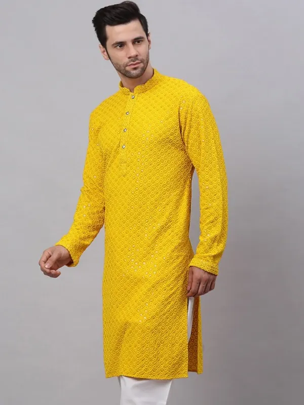 Men's_Yellow_Embroidered_Kurta_-_Traditional_Ethnic_Wear