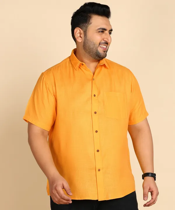 Men's_Mustard_Yellow_Half_Sleeve_Formal_Shirt