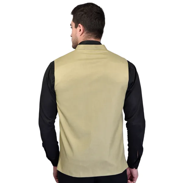 Men's_Beige_Nehru_Jacket_With_Pocket_Square