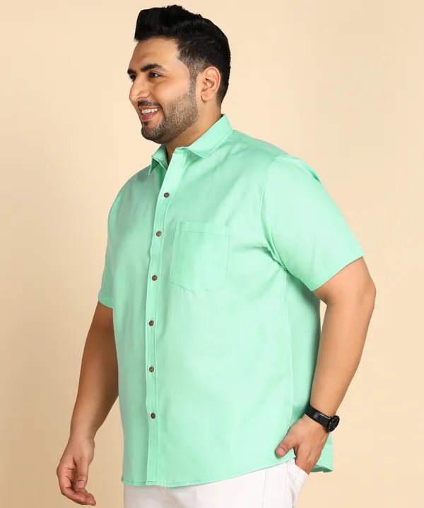 Men's_Mint_Green_Half_Sleeve_Casual_Shirt
