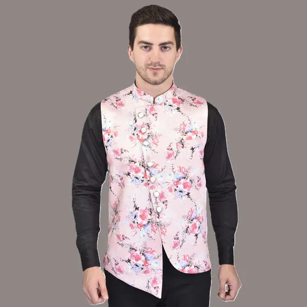 Pink_Floral_Printed_Nehru_Jacket_With_Asymmetric_Cut