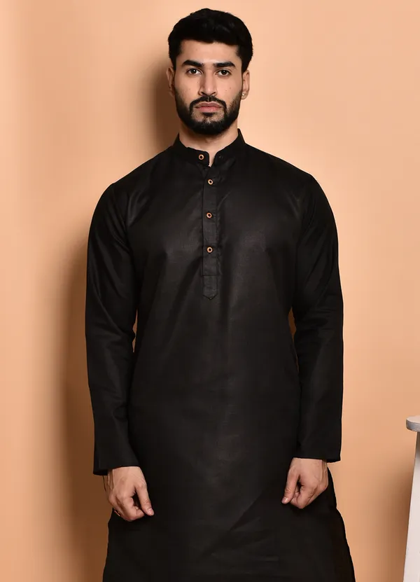 Men's_Black_Cotton_Kurta_Pajama_Set_-_Traditional_Ethnic_Wear