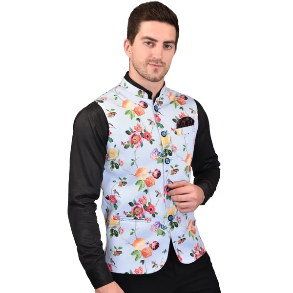 Men's_Light_Blue_Floral_Print_Nehru_Jacket_With_Black_Sleeves