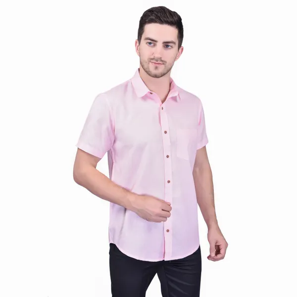 Men's_Pink_Half_Sleeve_Formal_Shirt