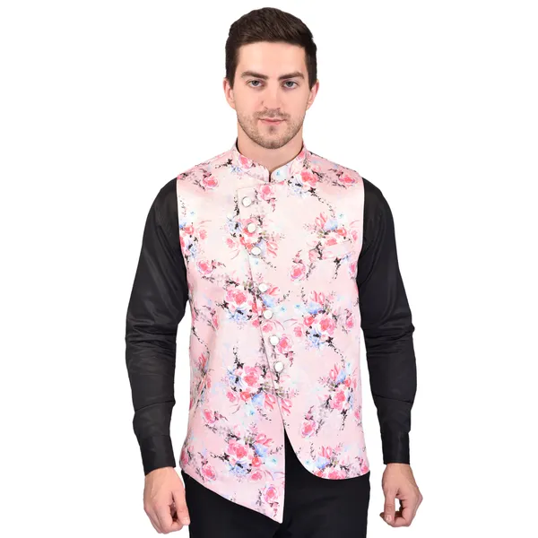 Pink_Floral_Printed_Nehru_Jacket_With_Asymmetric_Cut