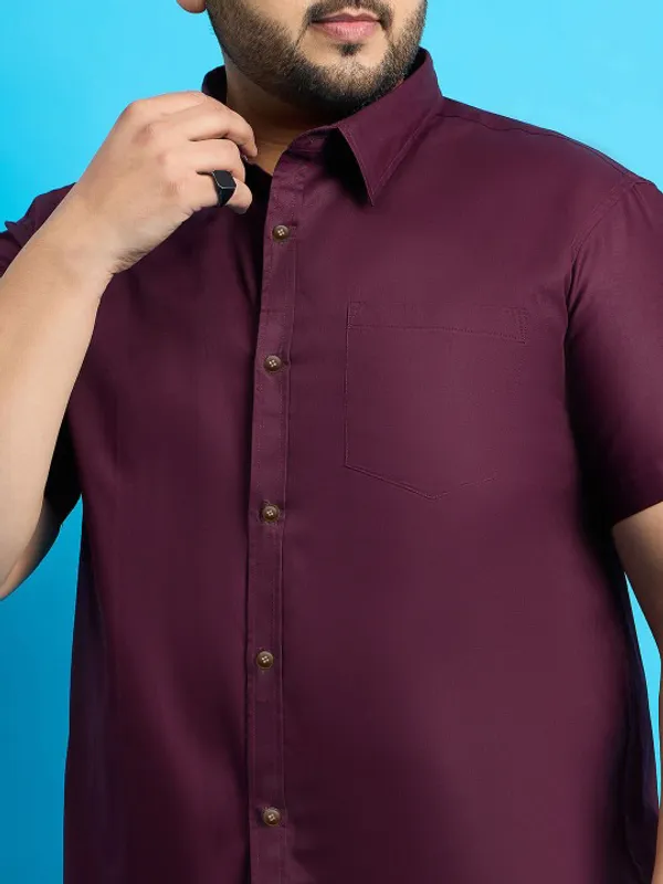 Men's_Dark_Maroon_Half_Sleeve_Formal_Shirt