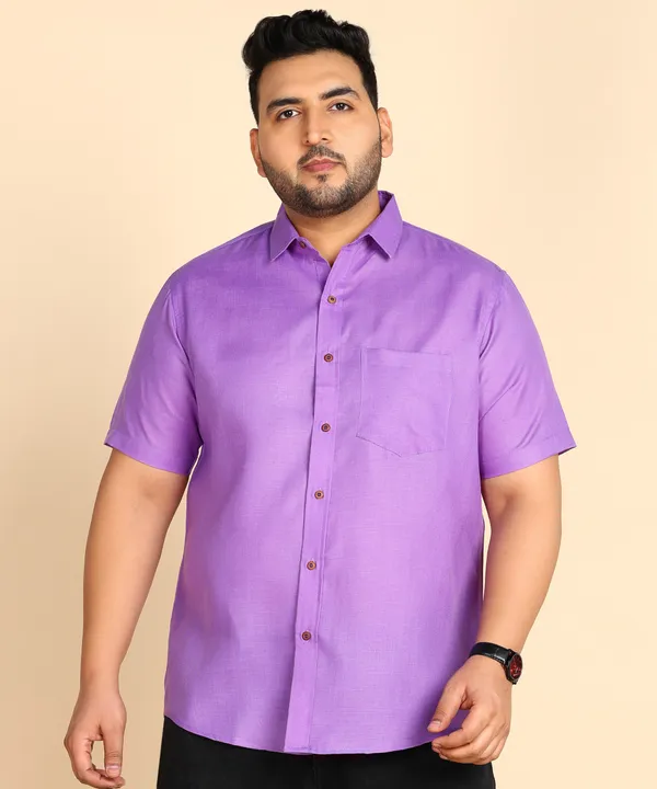 Men's_Purple_Half_Sleeve_Formal_Shirt