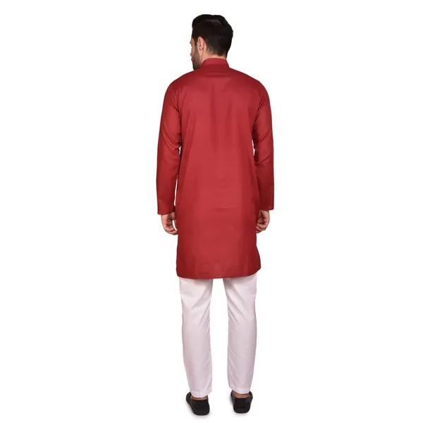 Men's_Orange_Cotton_Kurta_With_White_Pajama_Set_-_Traditional_Ethnic_Wear