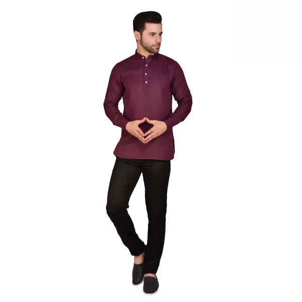 Men's_Maroon_Long_Sleeve_Cotton_Kurta_-_Traditional_Ethnic_Wear