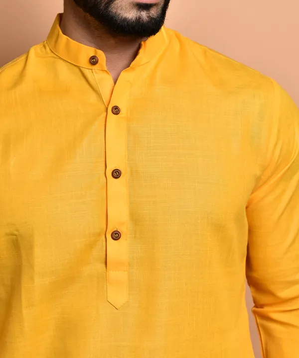 Men'S_Yellow_Kurta_With_White_Nehru_Jacket_Set_-_Ethnic_Wear_Combo