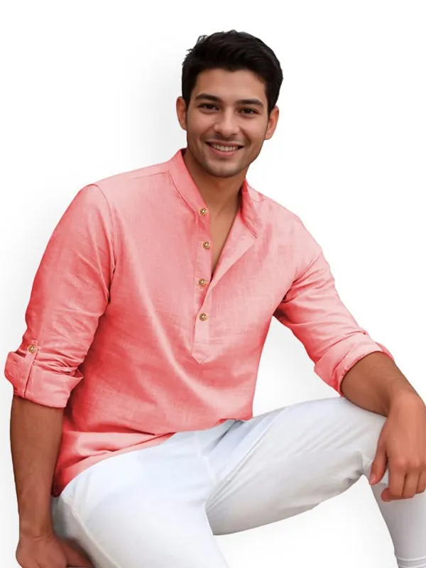 Men's_Pink_Linen_Shirt_-_Full_Sleeve_Casual_Shirt