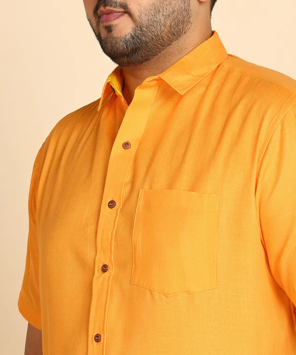Men's_Mustard_Yellow_Half_Sleeve_Formal_Shirt