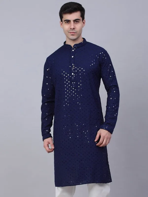 Navy_Blue_Embellished_Kurta_For_Men