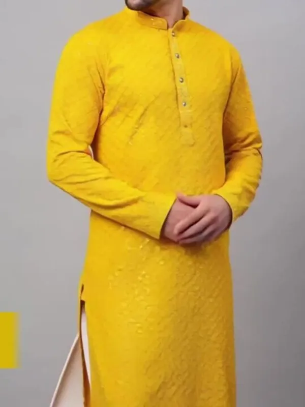 Men's_Yellow_Embroidered_Kurta_-_Traditional_Ethnic_Wear