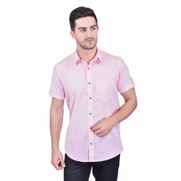 Men's_Pink_Half_Sleeve_Formal_Shirt