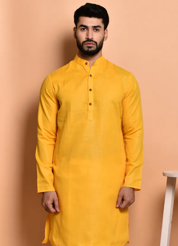 Men's_Yellow_Cotton_Kurta_-_Traditional_Indian_Ethnic_Wear