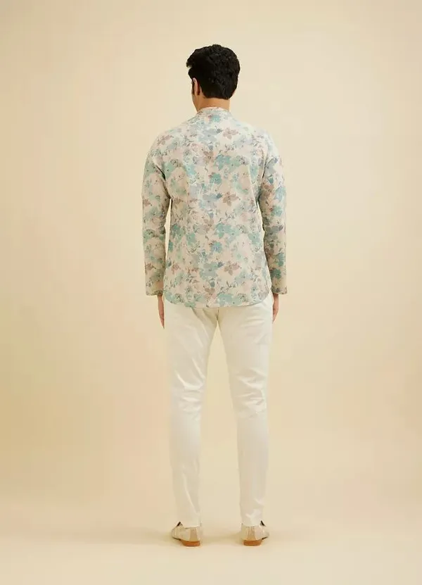 Men's_Floral_Print_Long_Kurta_With_Mandarin_Collar