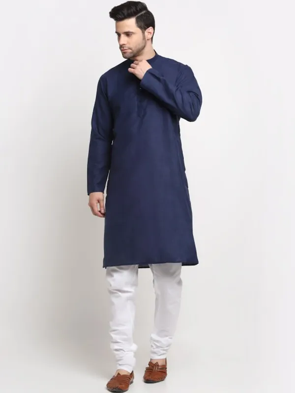 Men's_Navy_Blue_Ethnic_Kurta_With_Nehru_Jacket_Set
